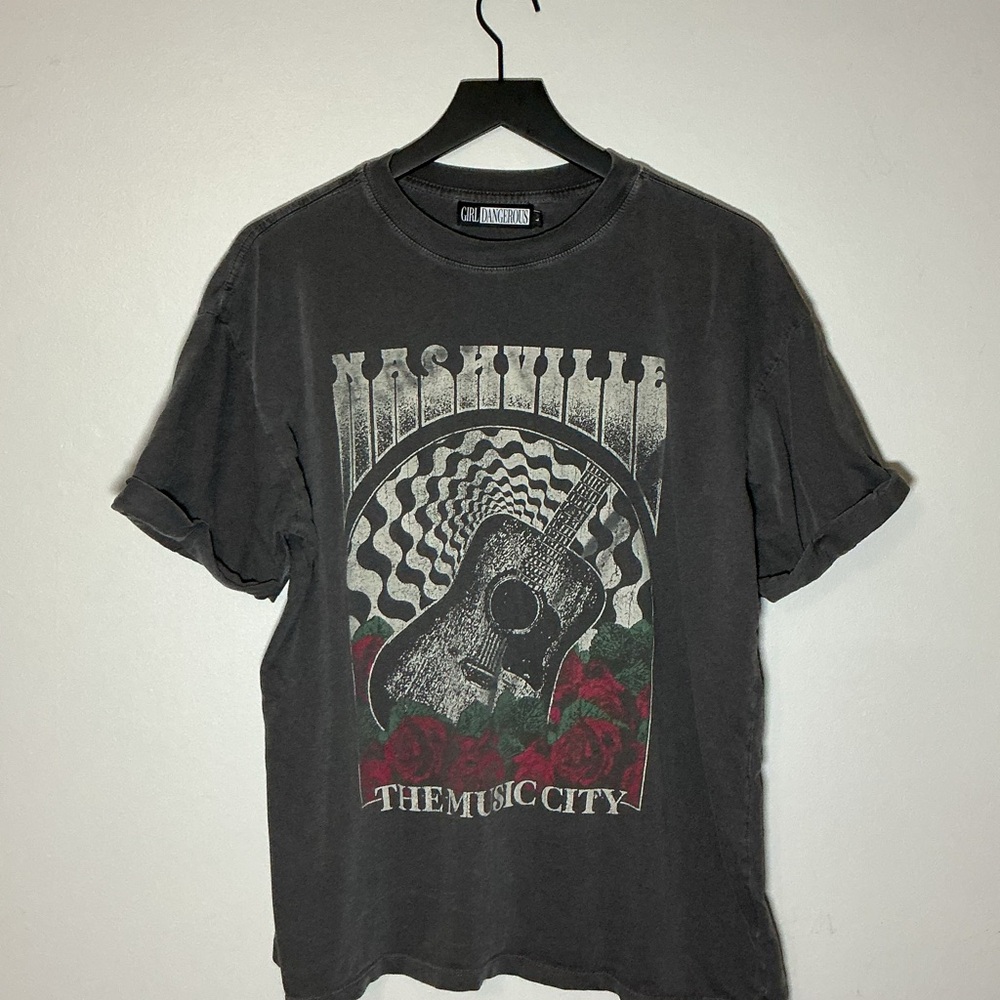 Nashville Music City Graphic Tee - Dark Gray